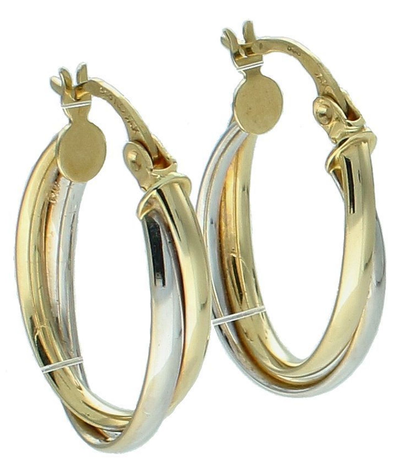 Kolczyki złote owalne połączenie białego i żółtego złota pr 585, KL 4484A Złote wiszące kolczyki owalne – połączenie białego i żółtego złota. Eleganckie i stylowe kolczyki wiszące o owalnym.jpg